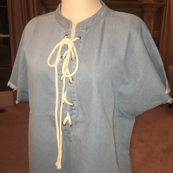 Light Denim Laced Dress - Picture 5 of 8